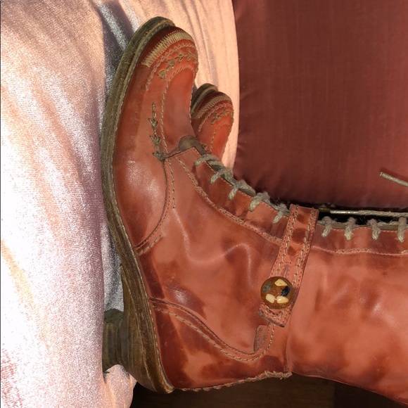 Rare Dkode Orange Leather Boot Size 38 - Picture 4 of 8